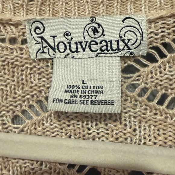 Chic Beige Women's Cardigan Sweater - Picture 2 of 3